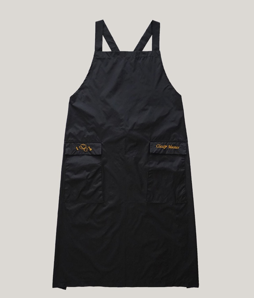 a long apron with a string